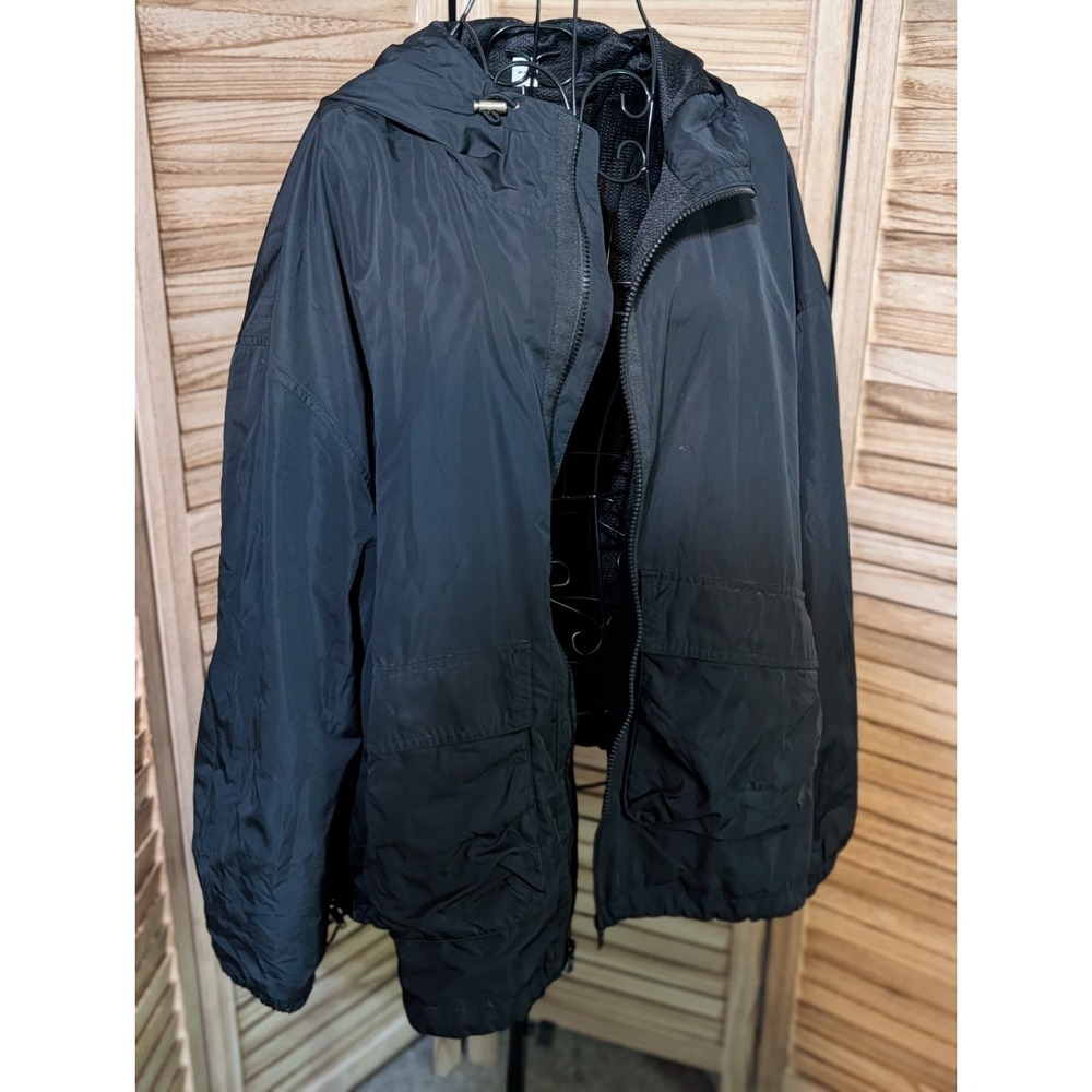 Old Navy Active Windbreaker Hooded Jacket Black Womens Sz XXL Pockets